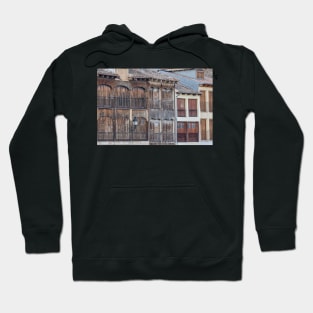 Buildings facade detail on the medieval town of Penafiel, Spain Hoodie